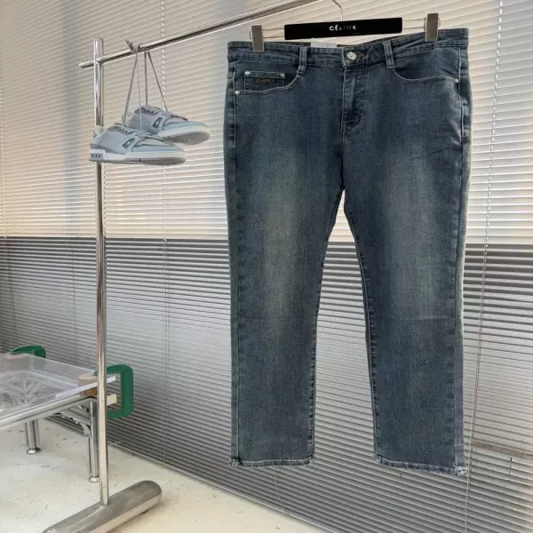 브리오니 워싱 블루 스트레이트 남녀공용 데님 팬츠