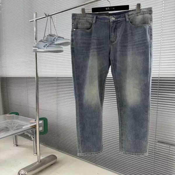 아르마니 워싱 스트레이트 남녀공용 데님 팬츠