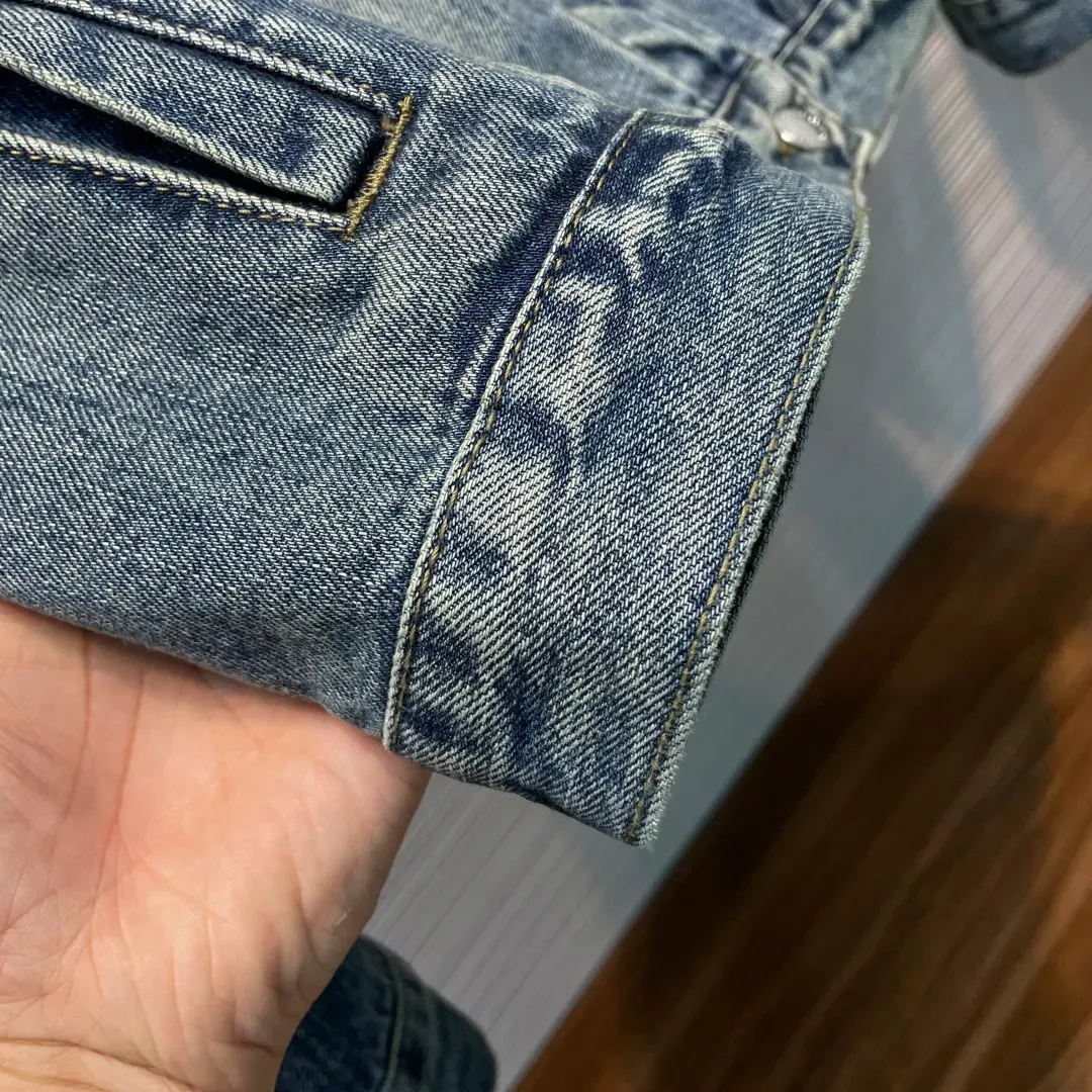 프라다 워싱 데님 배색 남녀공용 데님 재킷 상세 이미지 7