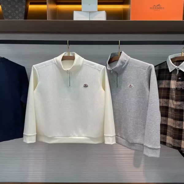 몽클레어 반집업 가죽 배색 남녀공용 맨투맨 티셔츠
