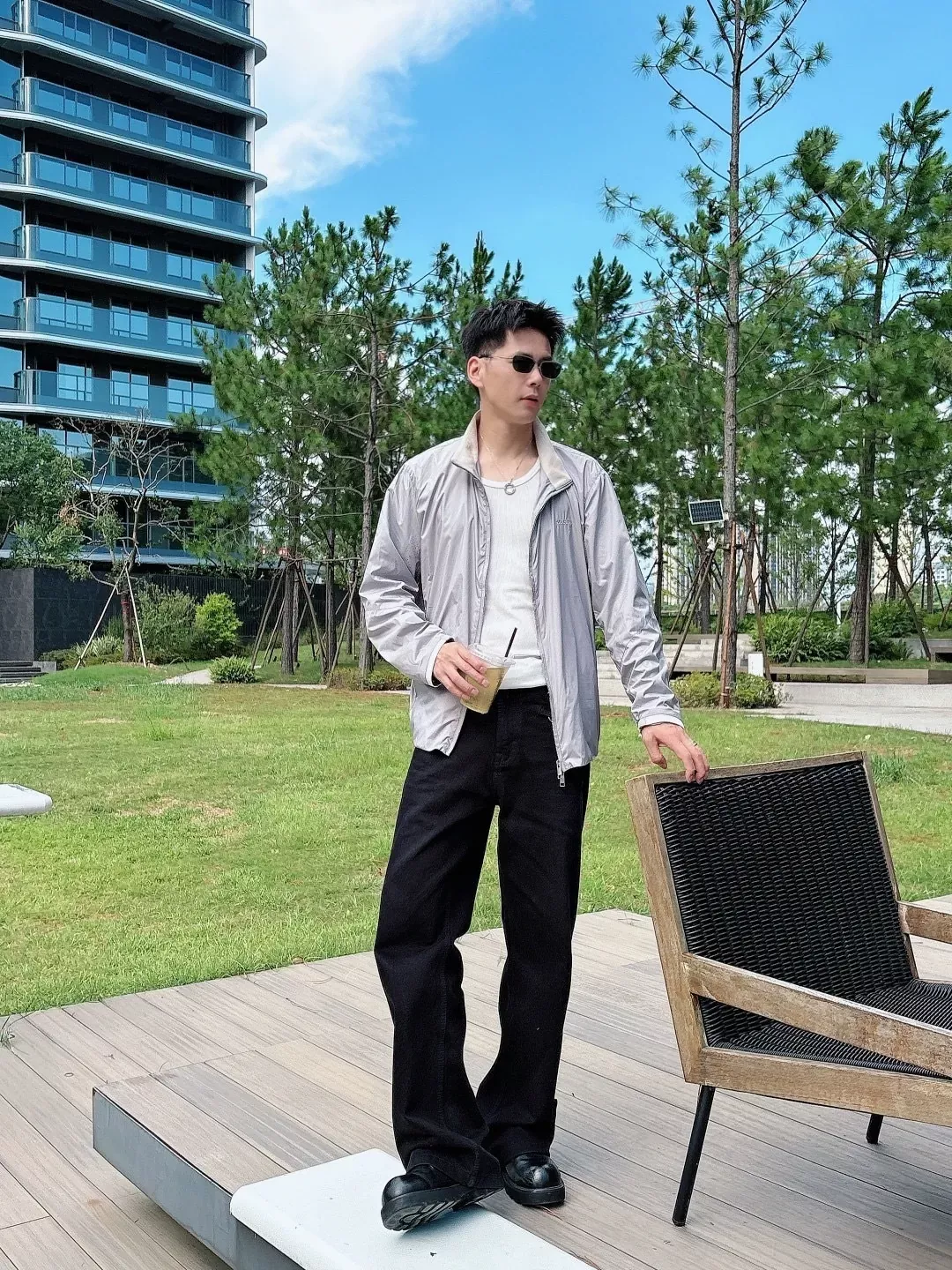 제냐 텐셀 혼방 방풍 스탠드칼라 남녀공용 집업 재킷 상세 이미지 25