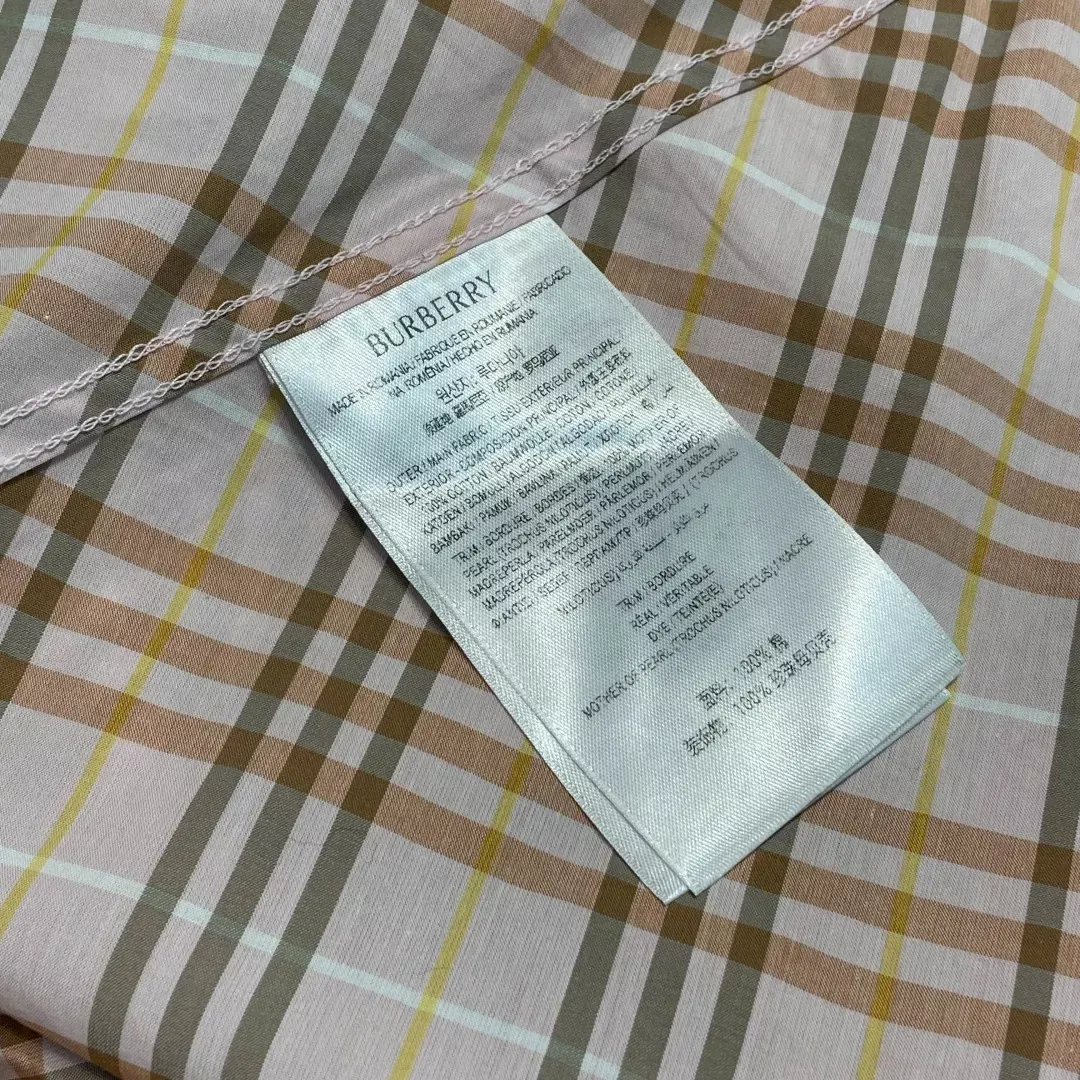버버리 체크 코튼 셔츠형 여성용 원피스 상세 이미지 17
