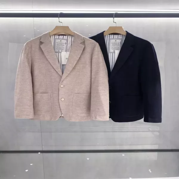 브루넬로쿠치넬리 울 혼방 다운 남녀공용 정장 재킷