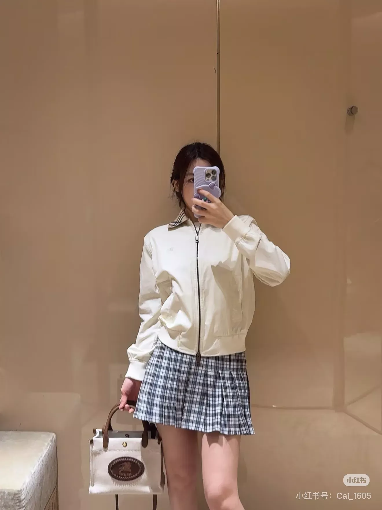 버버리 체크 칼라 슬림핏 여성용 집업 재킷 상세 이미지 66