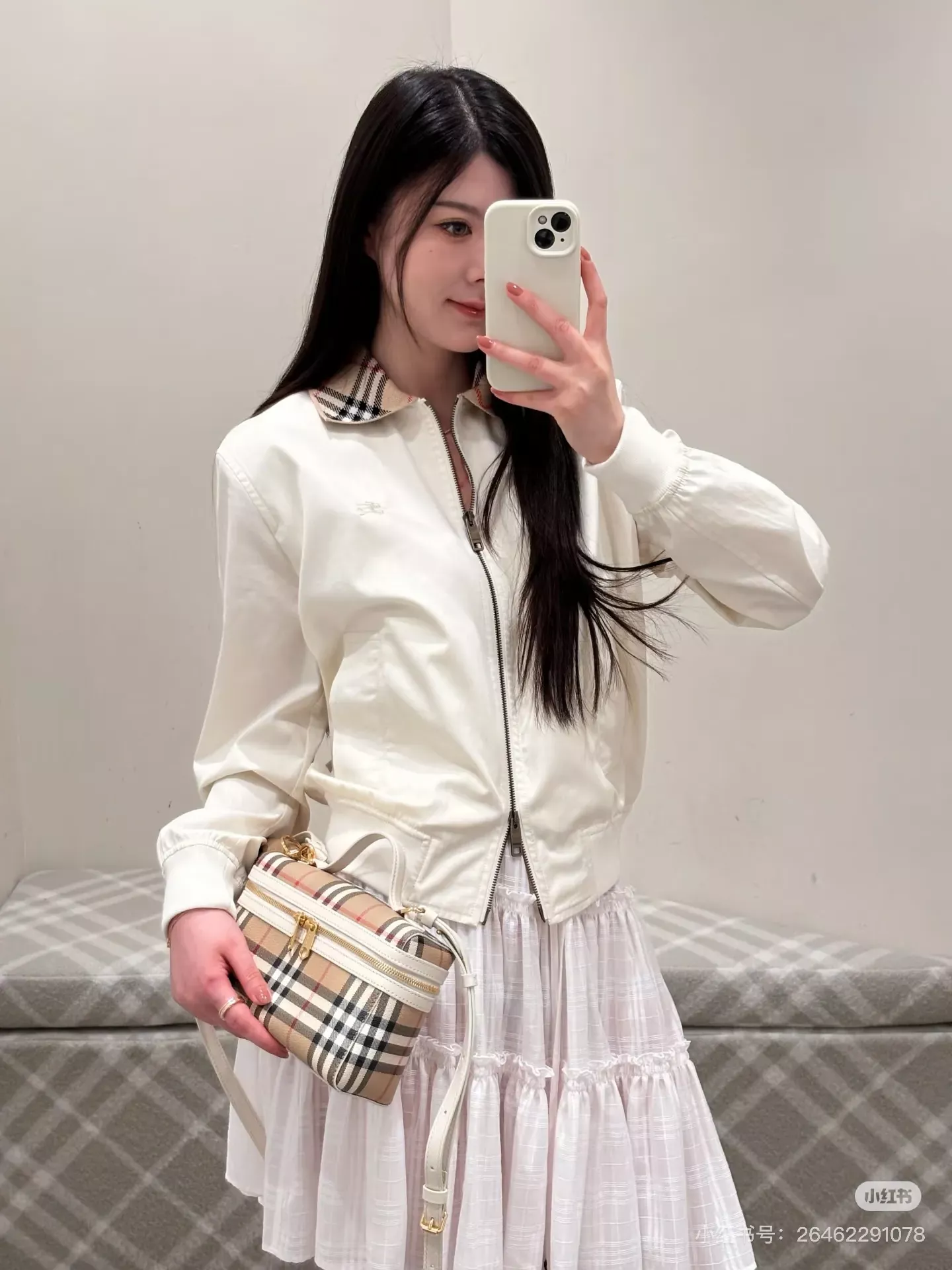 버버리 체크 칼라 슬림핏 여성용 집업 재킷 상세 이미지 71