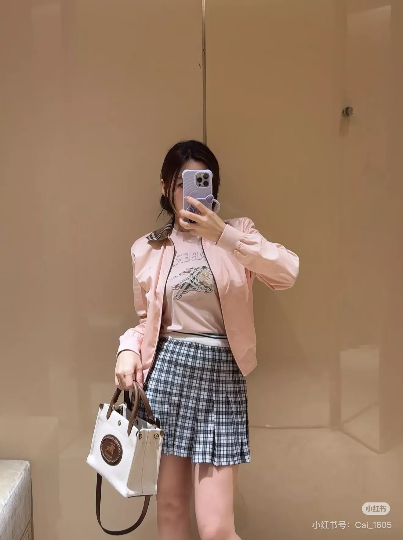 버버리 체크 칼라 슬림핏 여성용 집업 재킷 상세 이미지 74