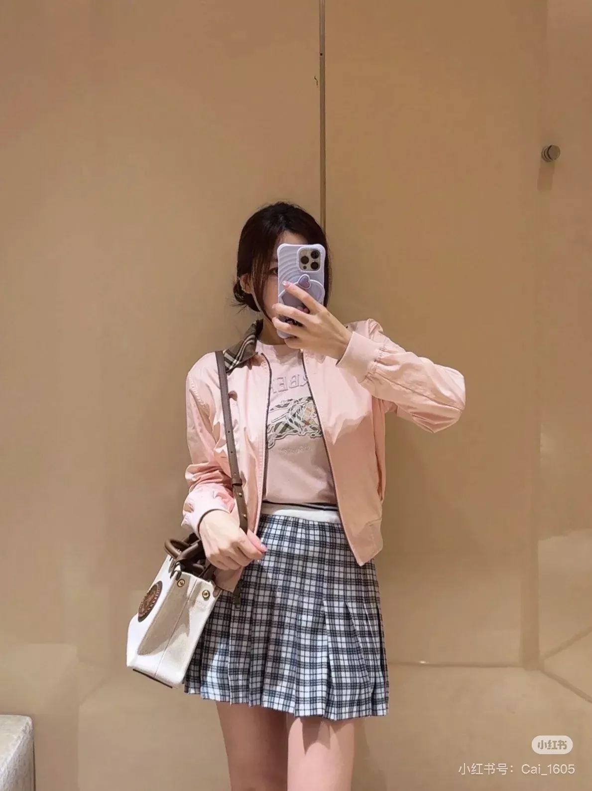 버버리 체크 칼라 슬림핏 여성용 집업 재킷 상세 이미지 75