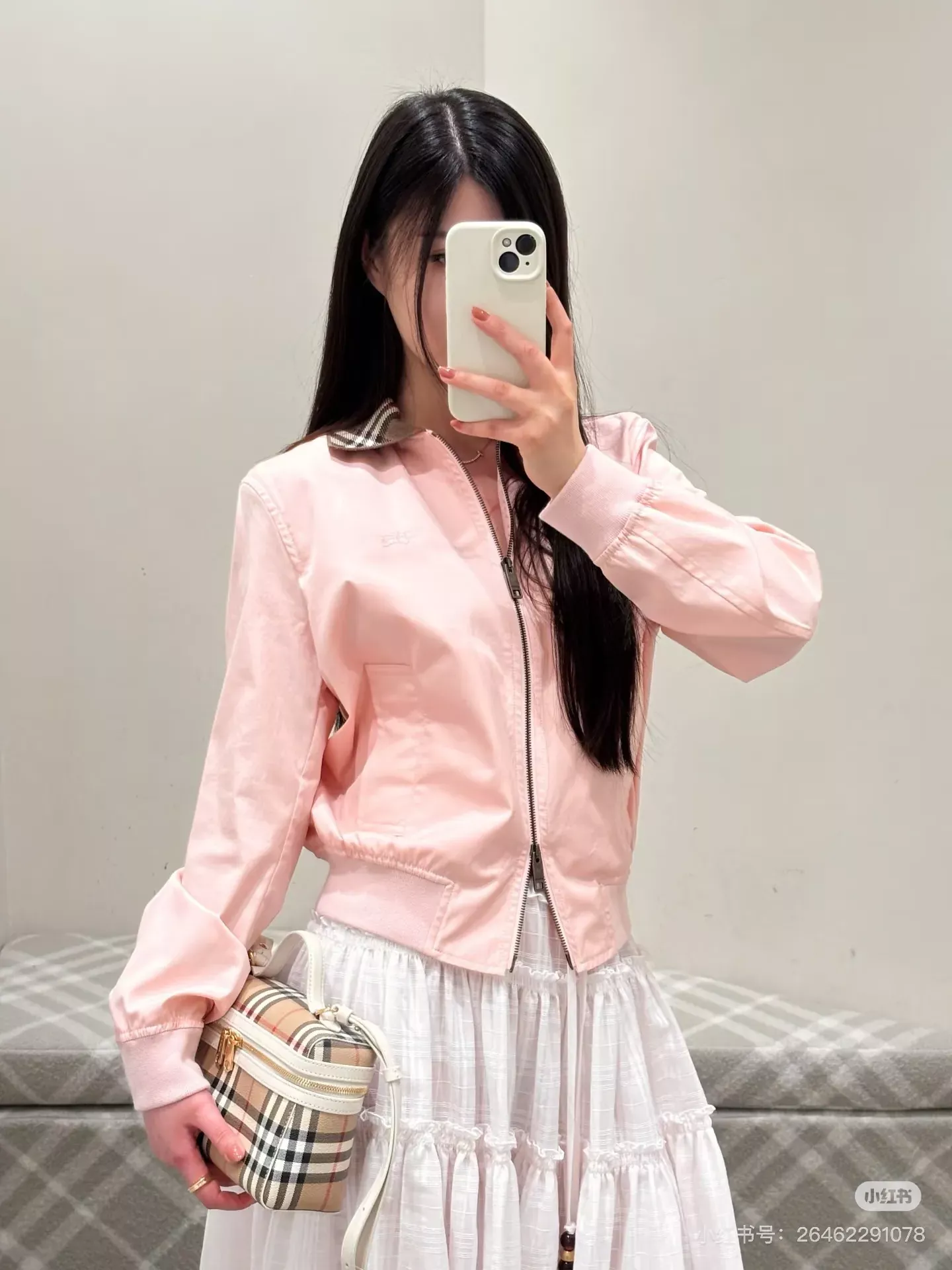 버버리 체크 칼라 슬림핏 여성용 집업 재킷 상세 이미지 77