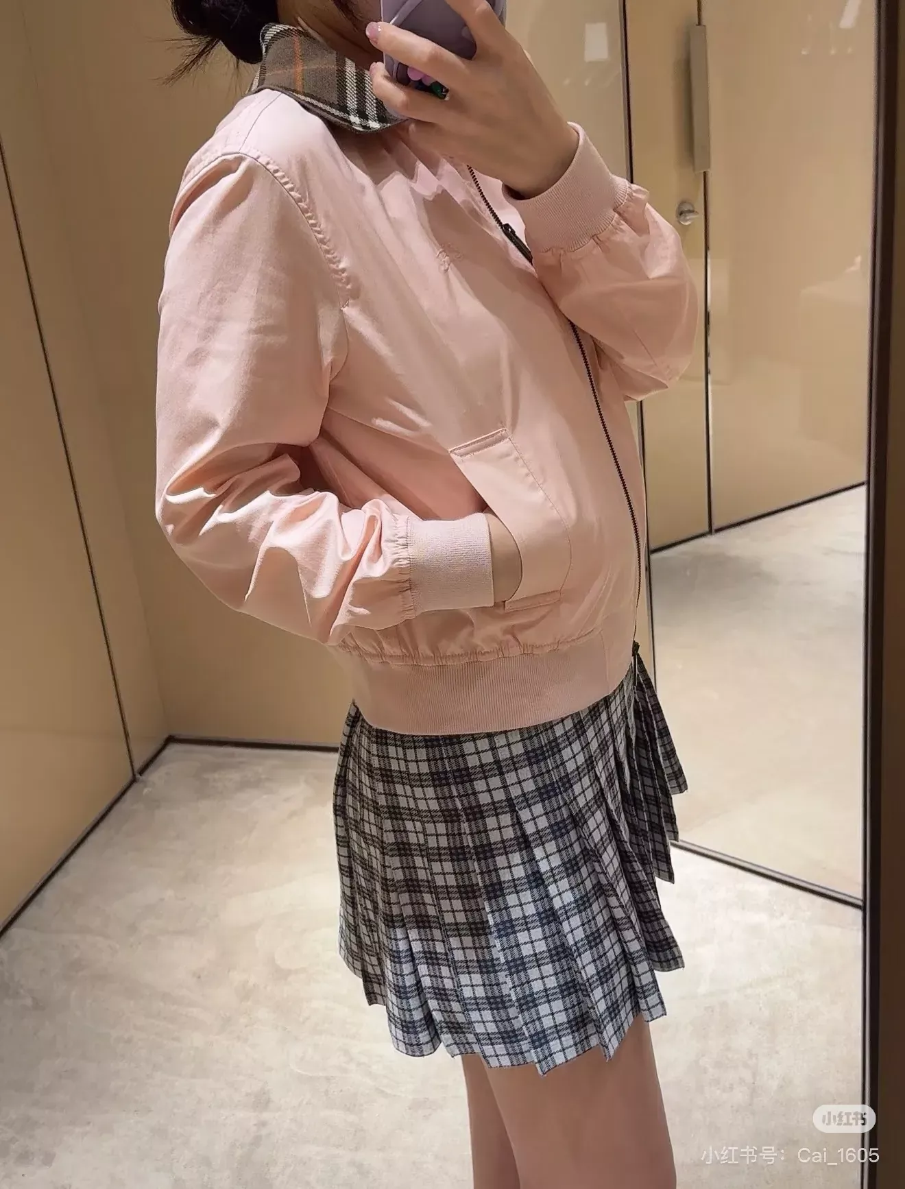 버버리 체크 칼라 슬림핏 여성용 집업 재킷 상세 이미지 80