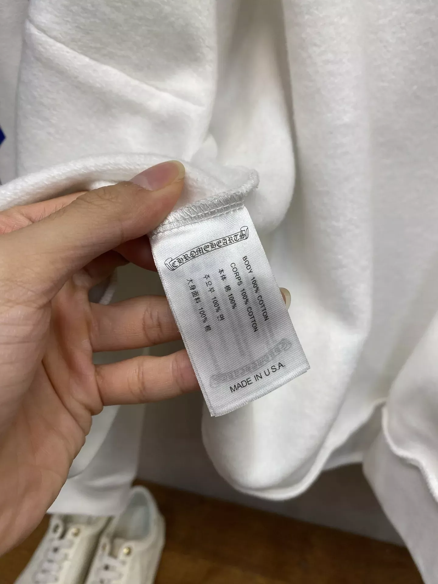 크롬하츠 블루 레터링 기모 남녀공용 후드 재킷 상세 이미지 8