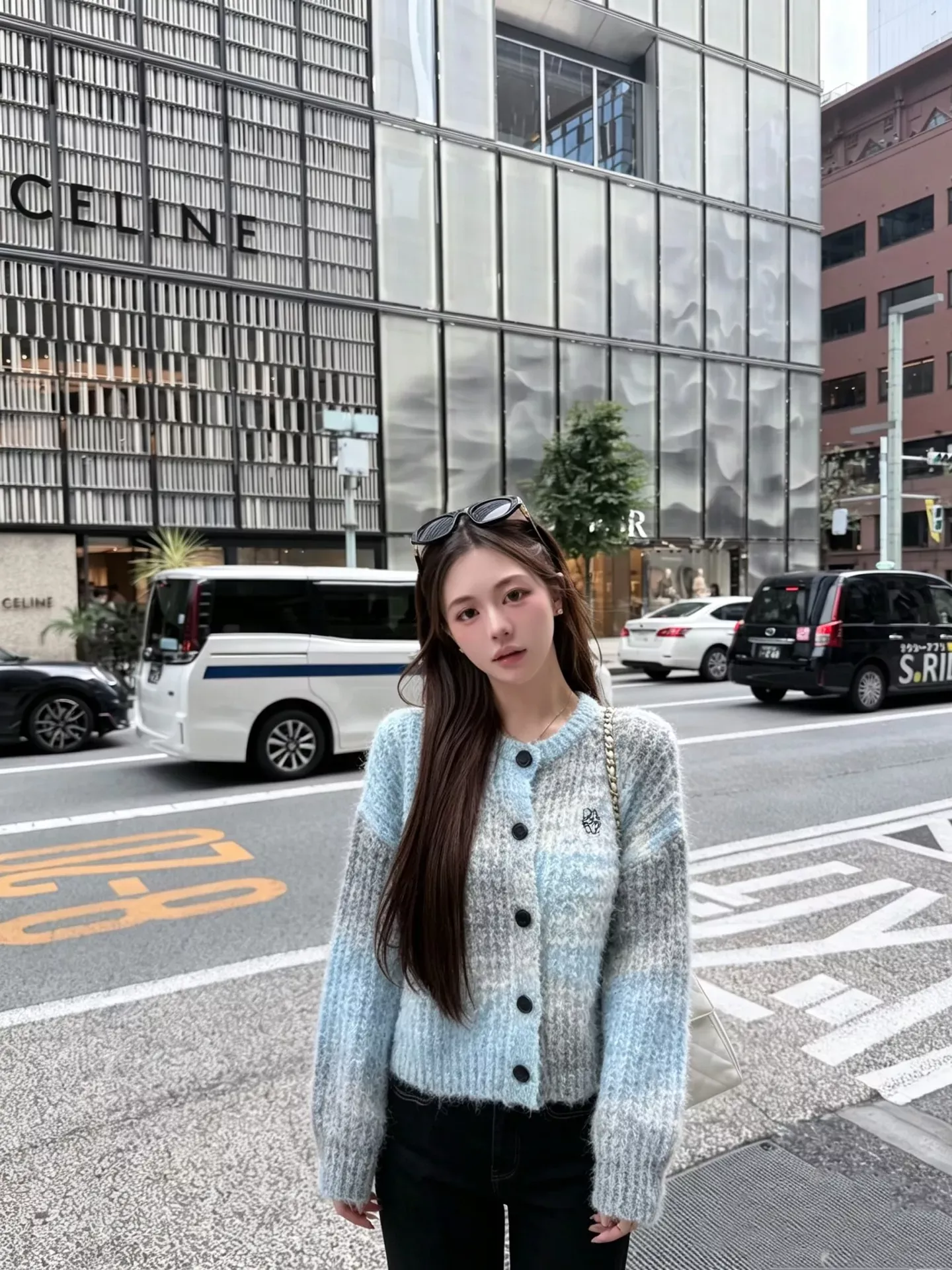 로에베 그라데이션 모헤어 혼방 여성용 긴소매 가디건 상세 이미지 12