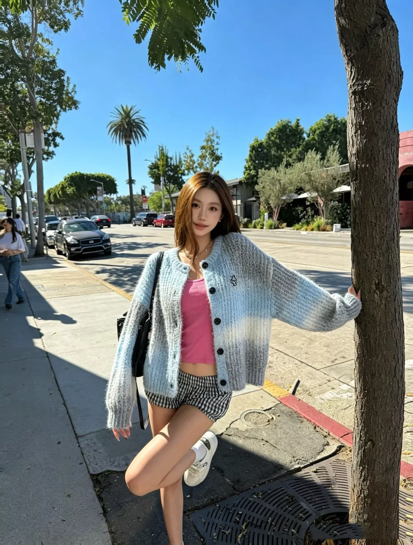 로에베 그라데이션 모헤어 혼방 여성용 긴소매 가디건 상세 이미지 15