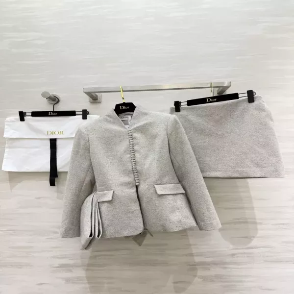 디올 울 혼방 입체 재단 여성용 정장 세트