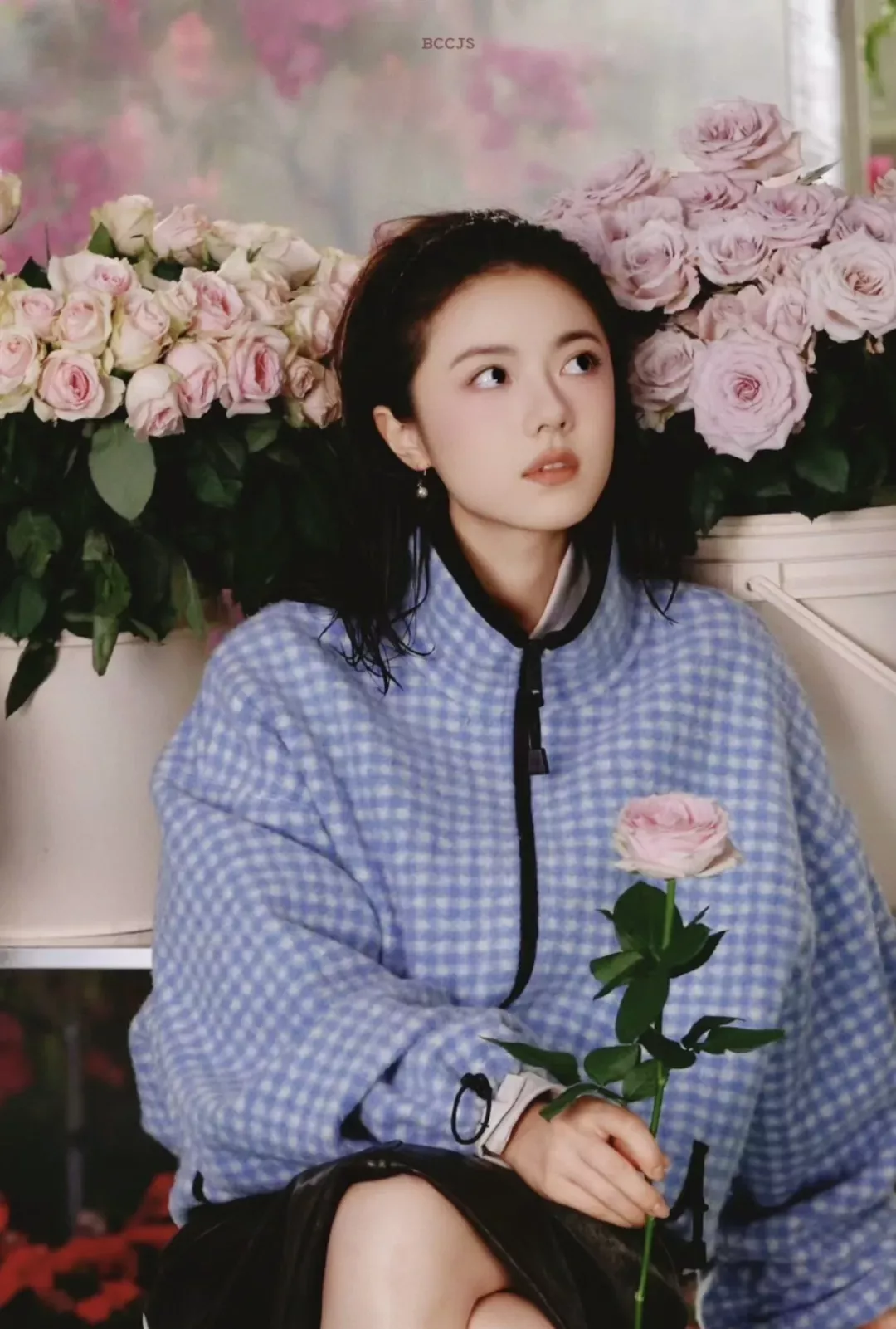 미우미우 체크 집업 플리스 여성용 플리스 재킷 상세 이미지 11