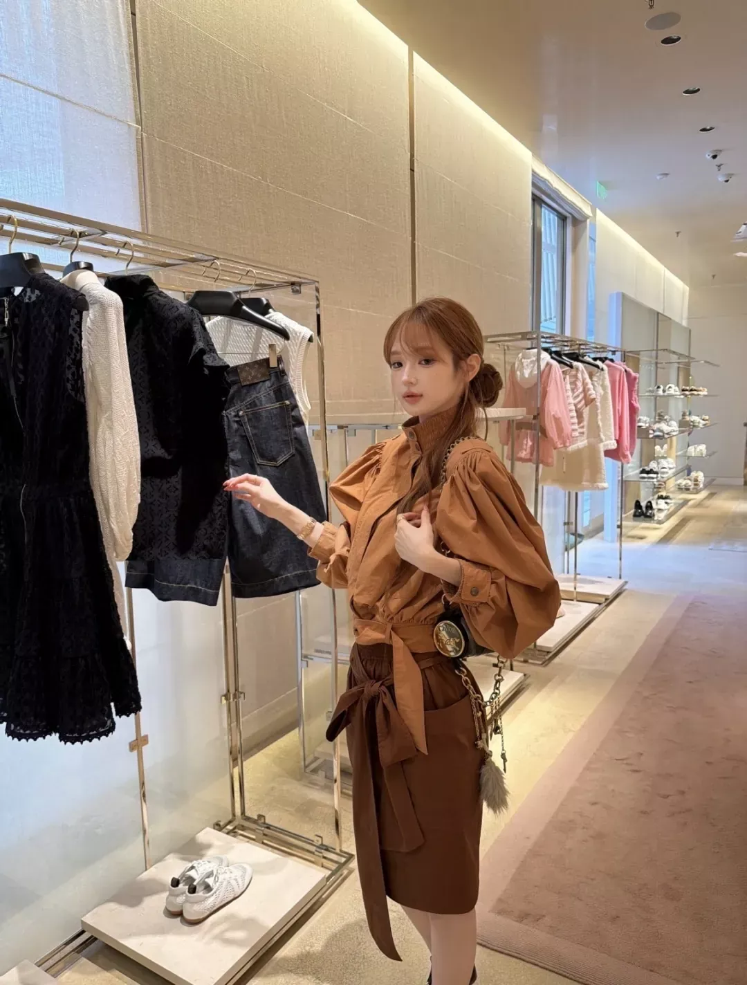 끌로에 빈티지 벨트 디테일 여성용 버튼 재킷 상세 이미지 16