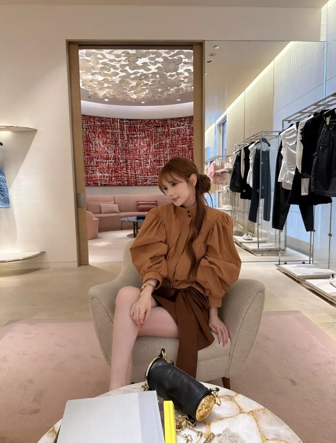 끌로에 빈티지 벨트 디테일 여성용 버튼 재킷 상세 이미지 17