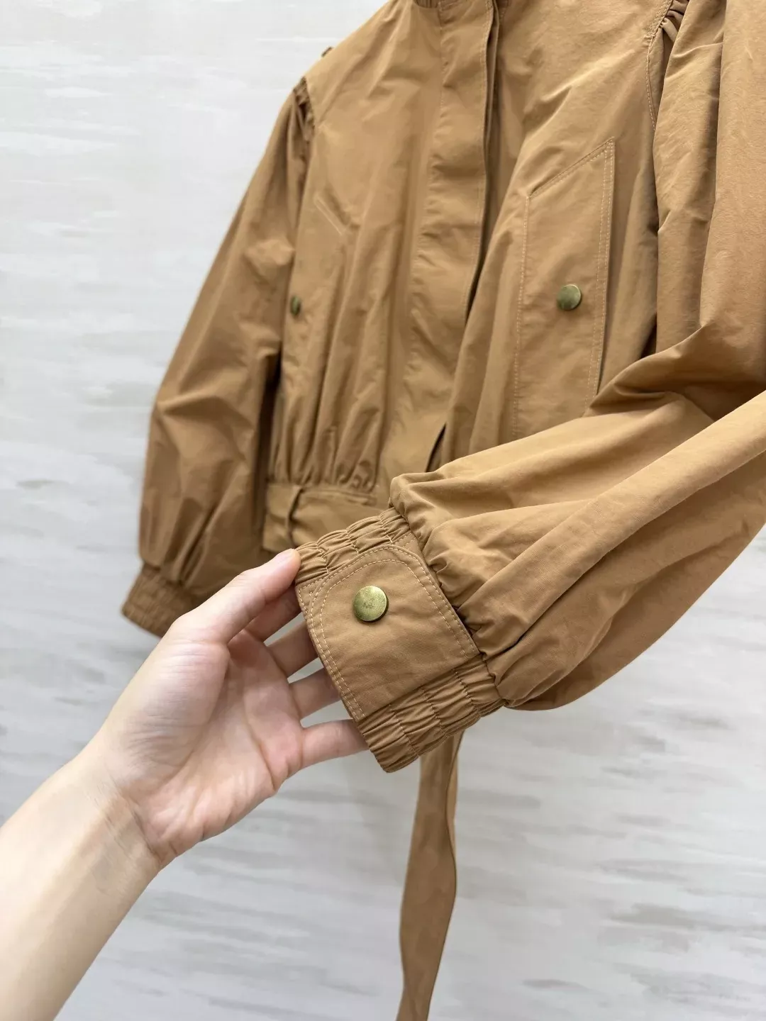 끌로에 빈티지 벨트 디테일 여성용 버튼 재킷 상세 이미지 6