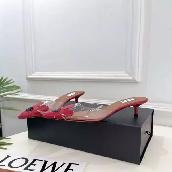 알라이아 데이지 PVC 키튼힐 여성용 펌프스 뮬