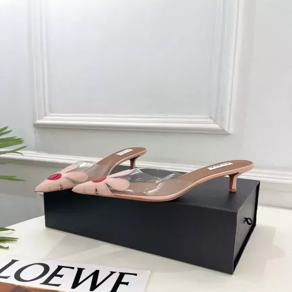 알라이아 데이지 PVC 키튼힐 여성용 펌프스 뮬