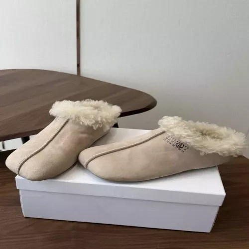 메종마르지엘라 스웨이드 양털 반트임 여성용 클로그 뮬