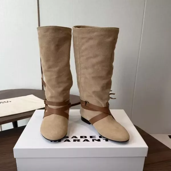 이자벨마랑 스웨이드 레더 스트랩 여성용 롱 부츠