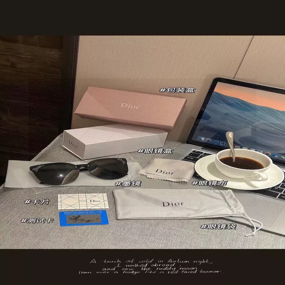디올 금속 오버사이즈 버터플라이 프레임
