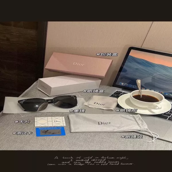 디올 금속 오버사이즈 버터플라이 프레임