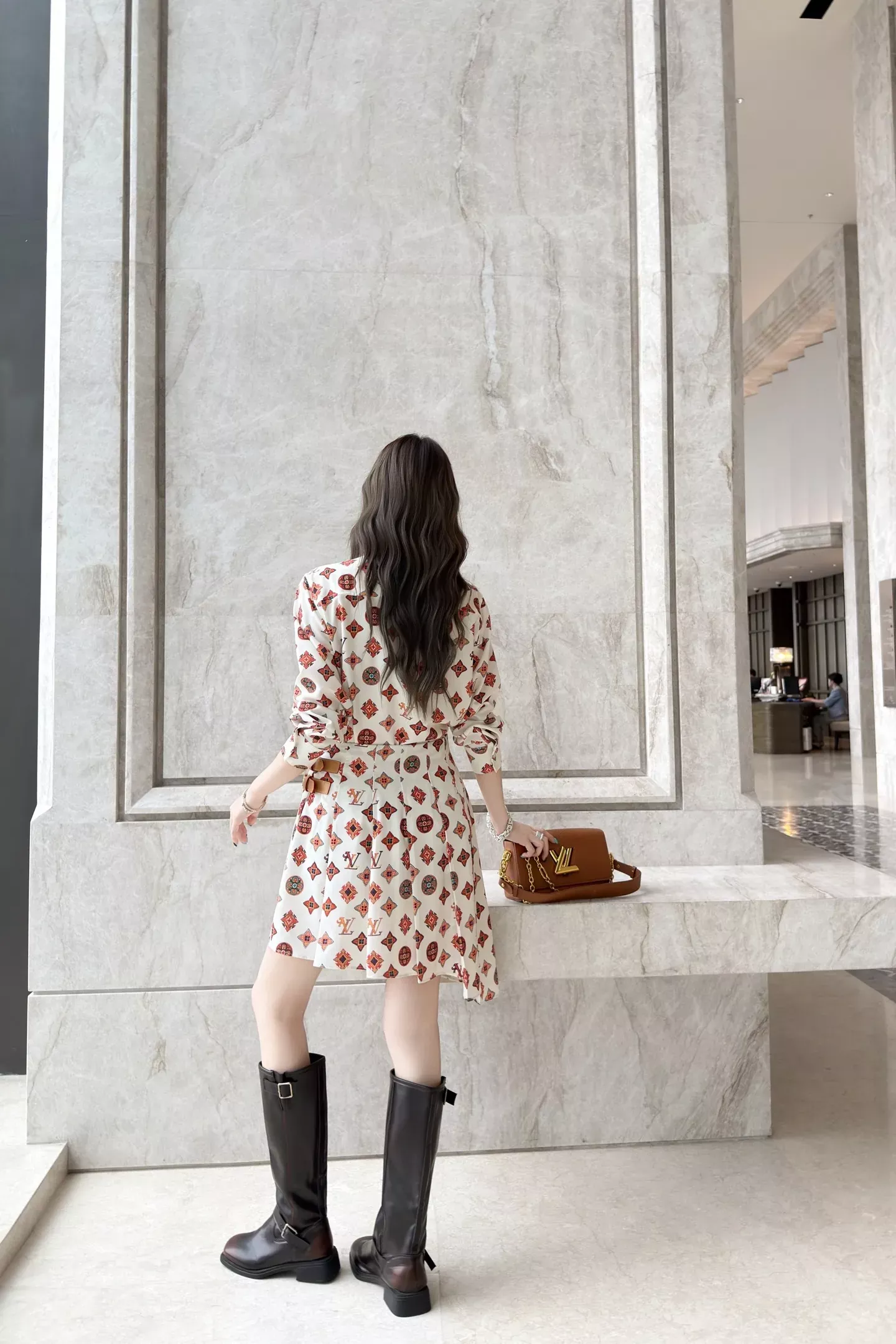 루이비통 기하학 프린트 여성용 긴소매 셔츠 상세 이미지 28