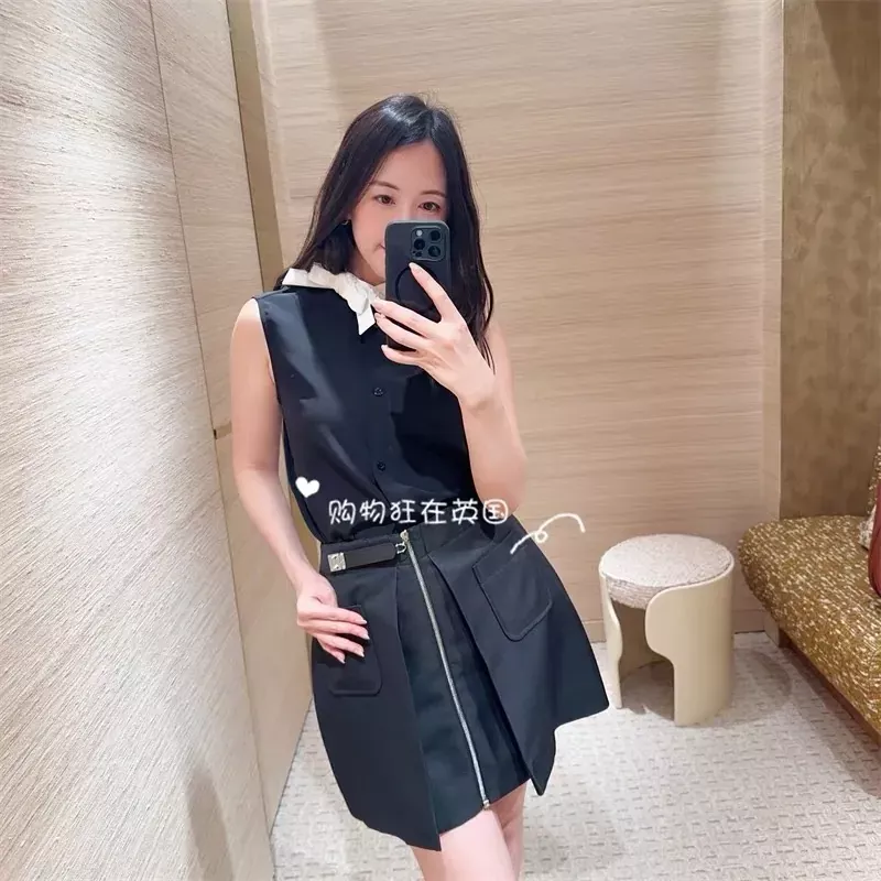 루이비통 배색 리본 민소매 여성용 민소매 셔츠 상세 이미지 28