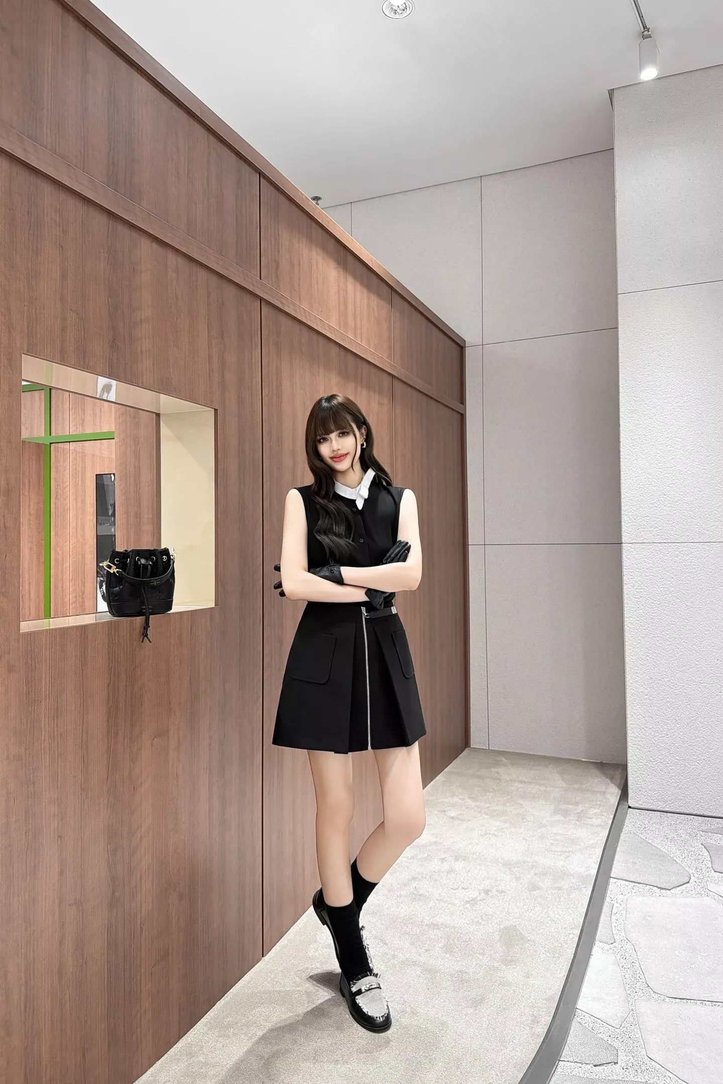 루이비통 배색 리본 민소매 여성용 민소매 셔츠 상세 이미지 41