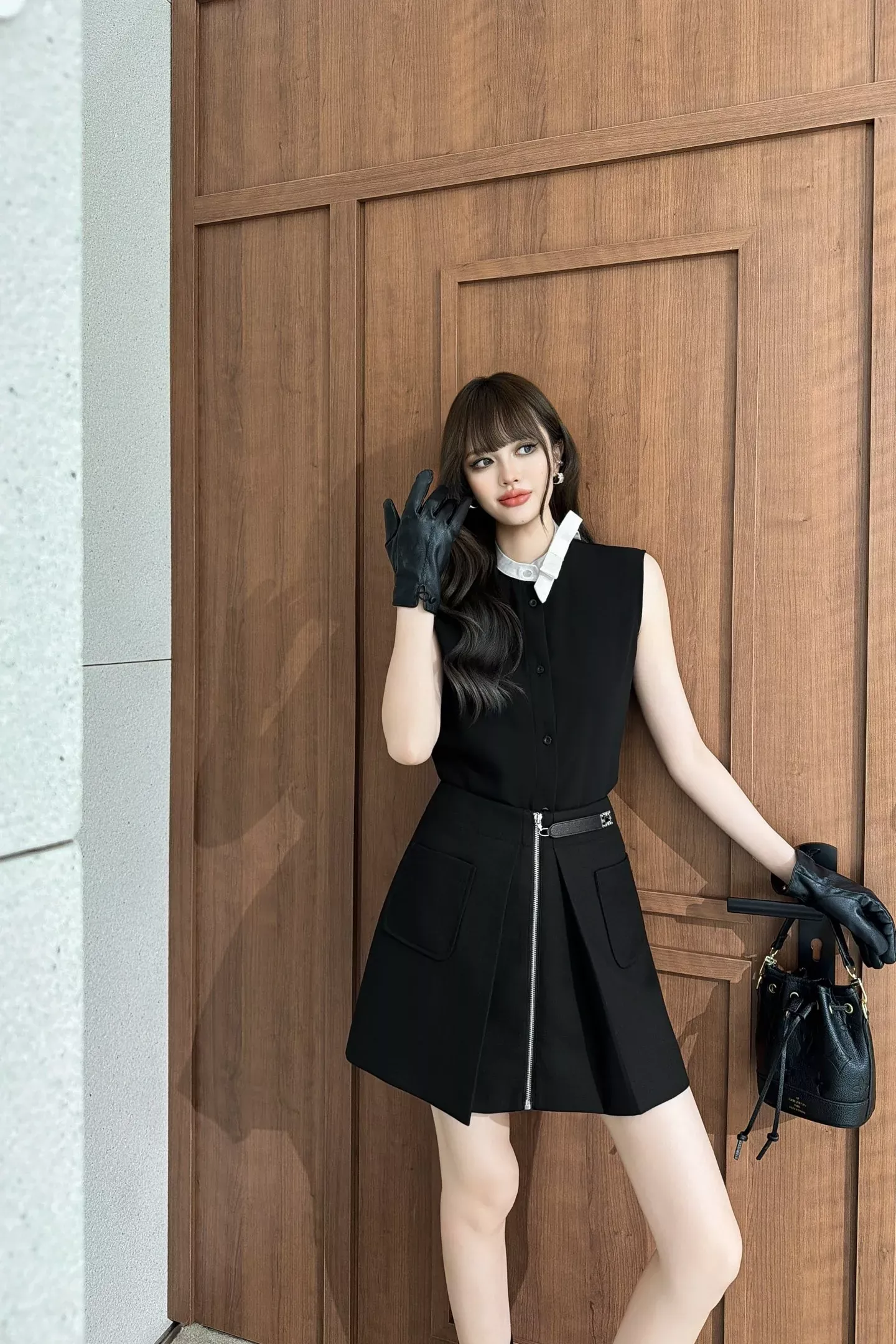 루이비통 배색 리본 민소매 여성용 민소매 셔츠 상세 이미지 44