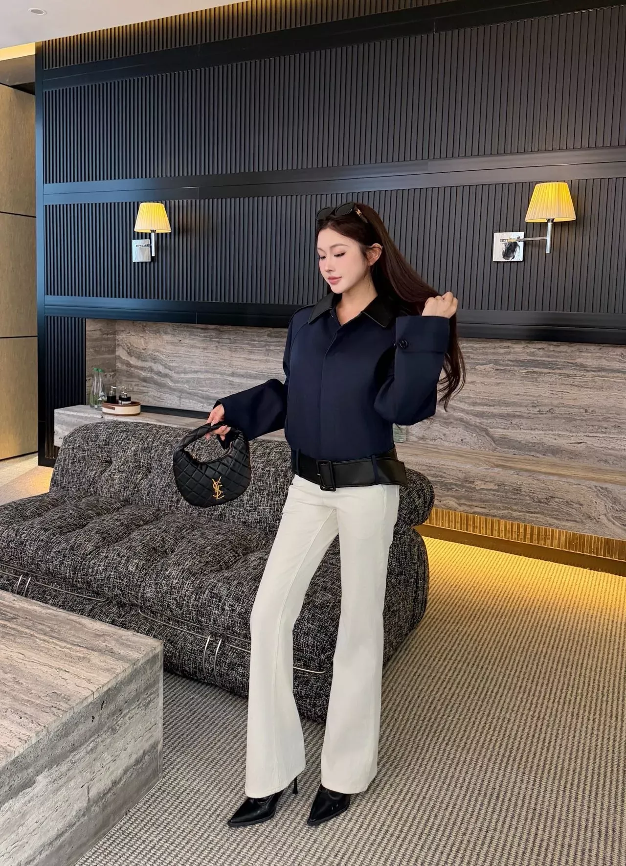 셀린느 가죽 카라 벨트 여성용 가죽 재킷 상세 이미지 36