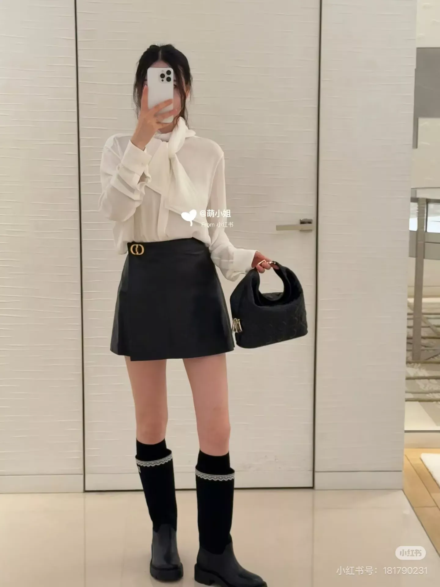 디올 리본 타이 루즈핏 여성용 긴소매 셔츠 상세 이미지 13