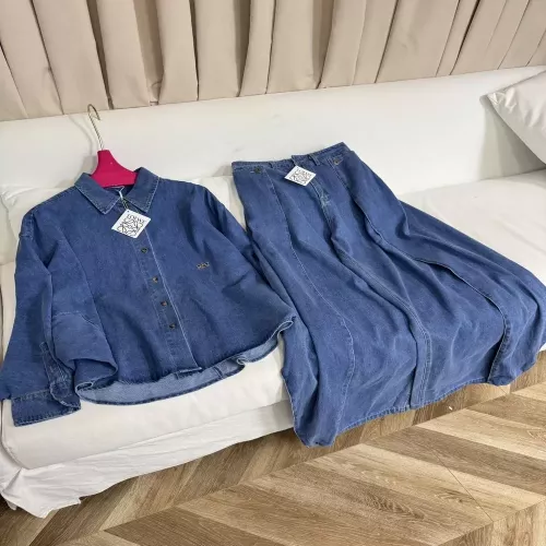 로에베 워싱 데님 루즈핏 여성용 투피스