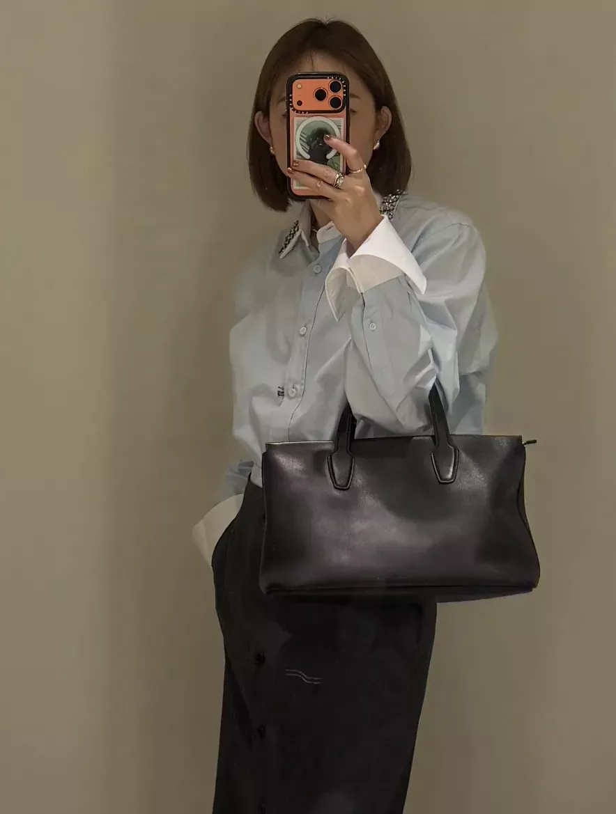 프라다 비즈 장식 코튼 긴소매 여성용 긴소매 셔츠 상세 이미지 11