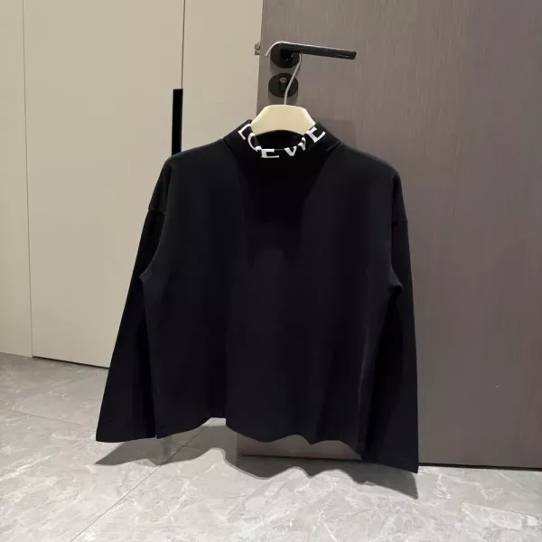 로에베 하프넥 코튼 베이직 남녀공용 긴소매 티셔츠