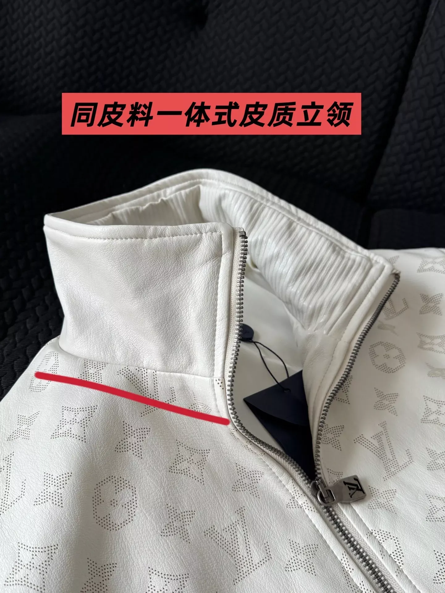 루이비통 암패턴 양가죽 스탠드칼라 남녀공용 가죽 재킷 상세 이미지 20
