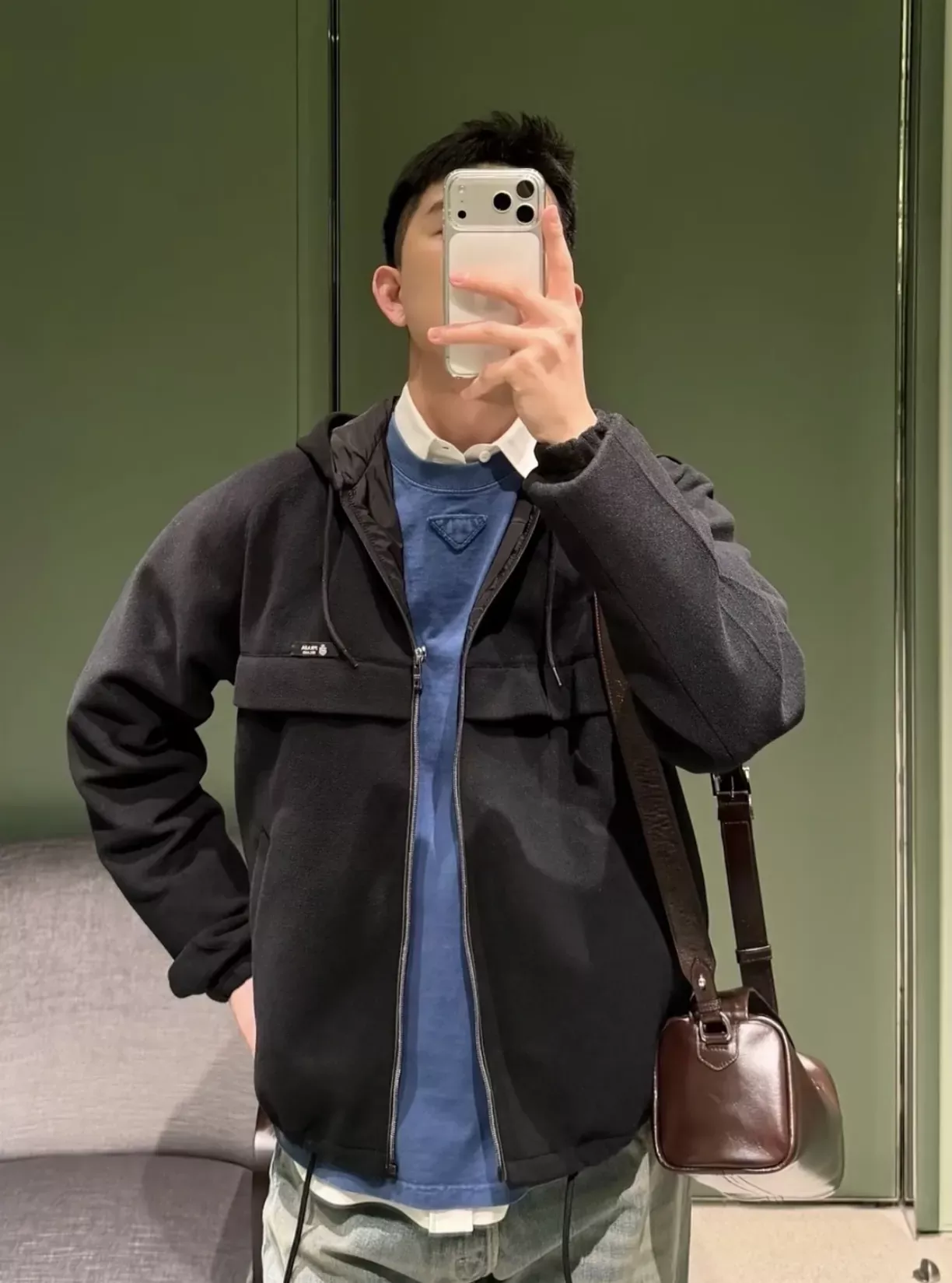 프라다 밀리터리 그린 집업 남녀공용 플리스 재킷 상세 이미지 113
