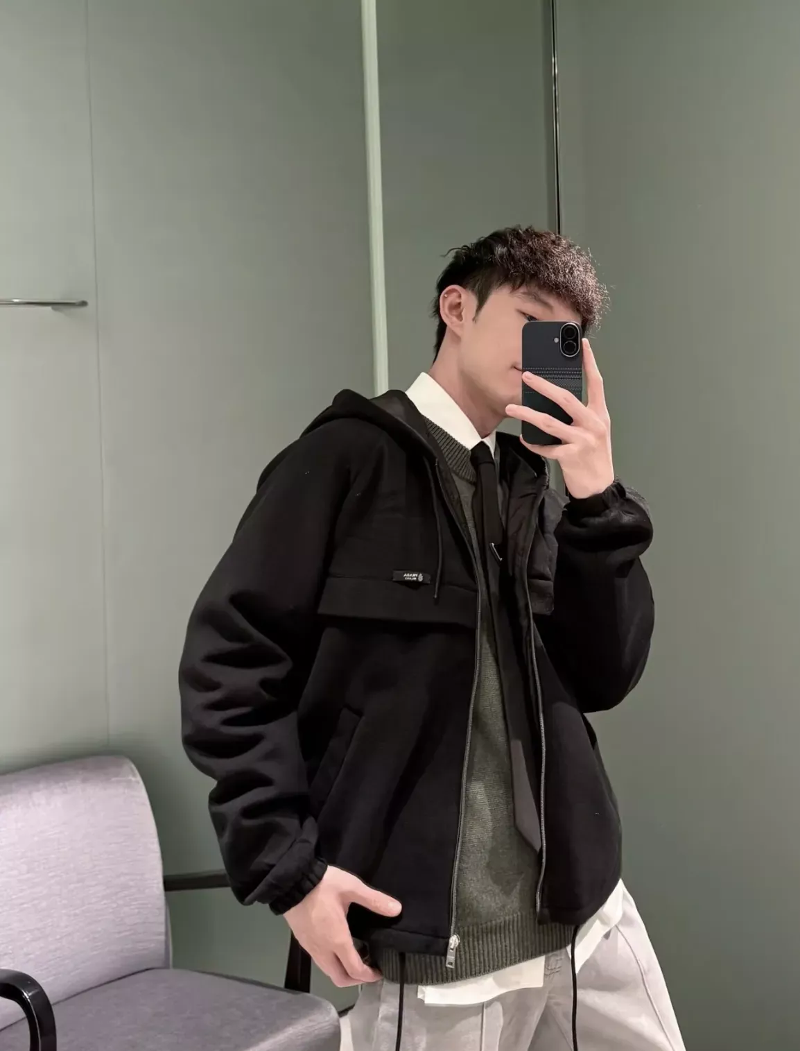 프라다 밀리터리 그린 집업 남녀공용 플리스 재킷 상세 이미지 114