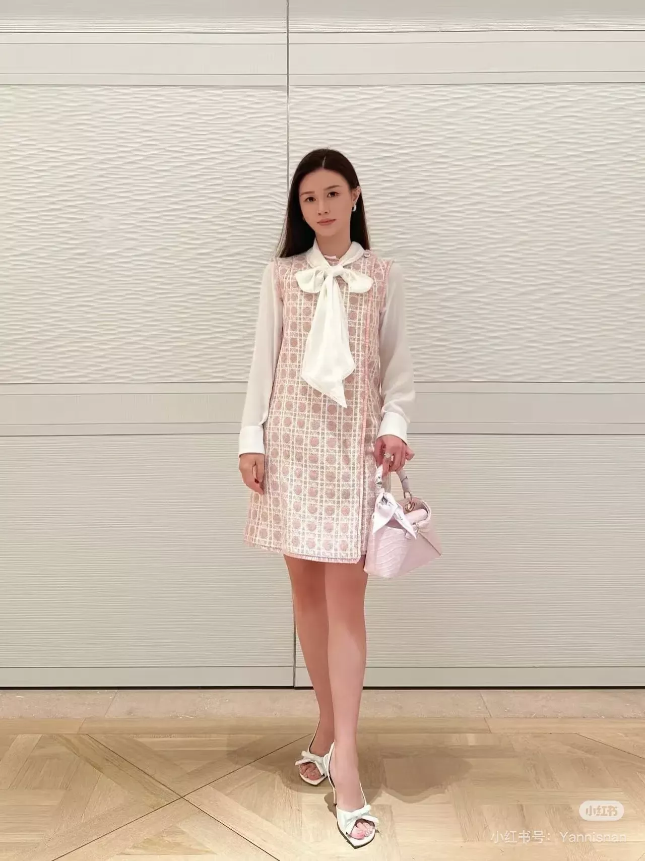 디올 리본 자수 디테일 여성용 긴소매 블라우스 상세 이미지 12