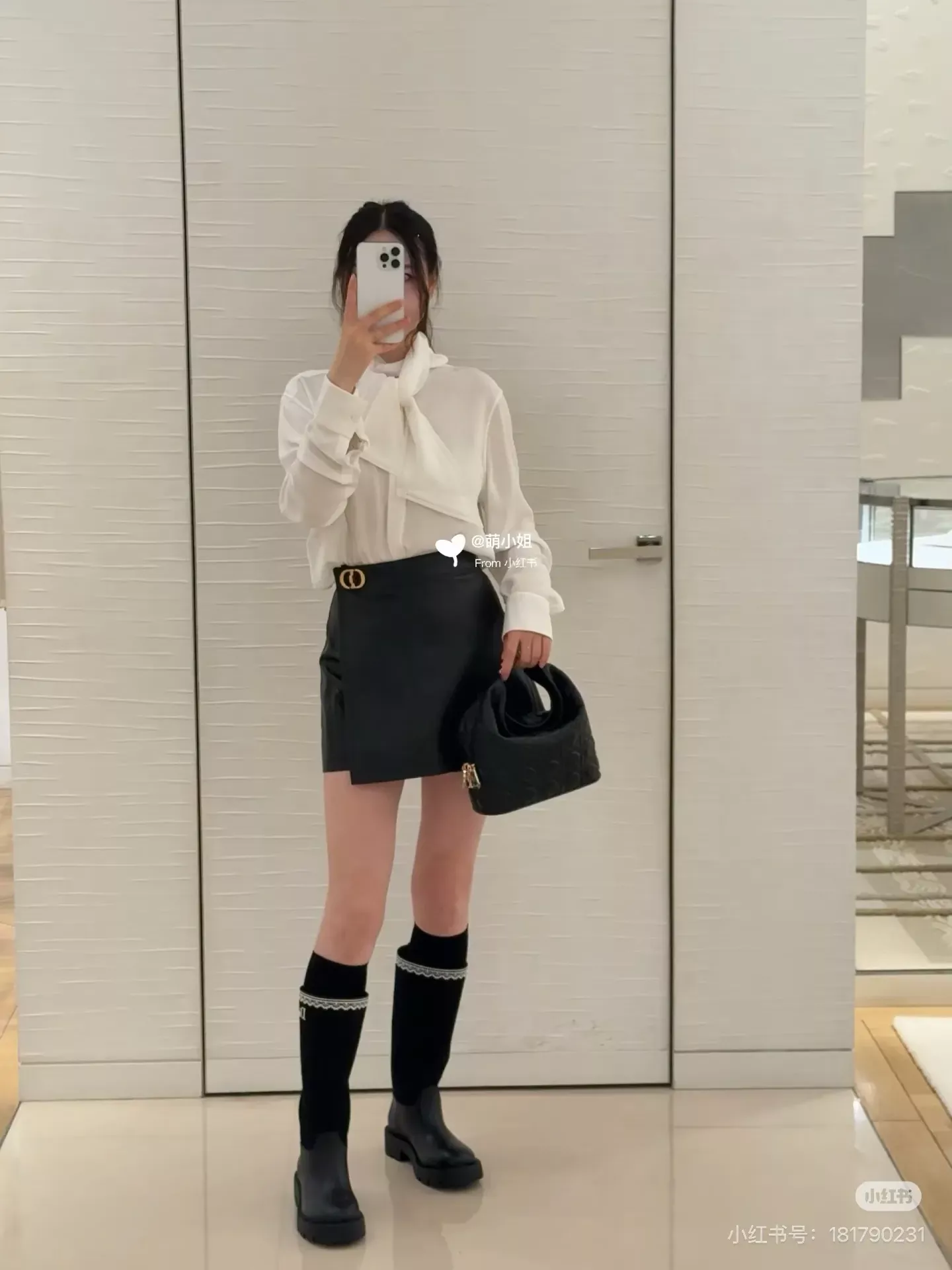 디올 리본 자수 디테일 여성용 긴소매 블라우스 상세 이미지 14