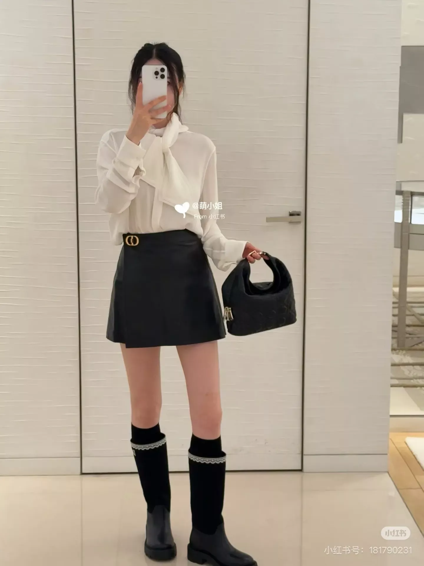 디올 리본 자수 디테일 여성용 긴소매 블라우스 상세 이미지 15