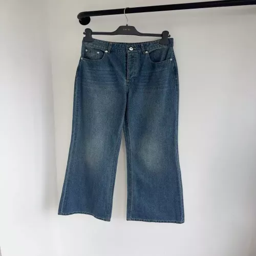 디올 자카드 워싱 여성용 데님 팬츠