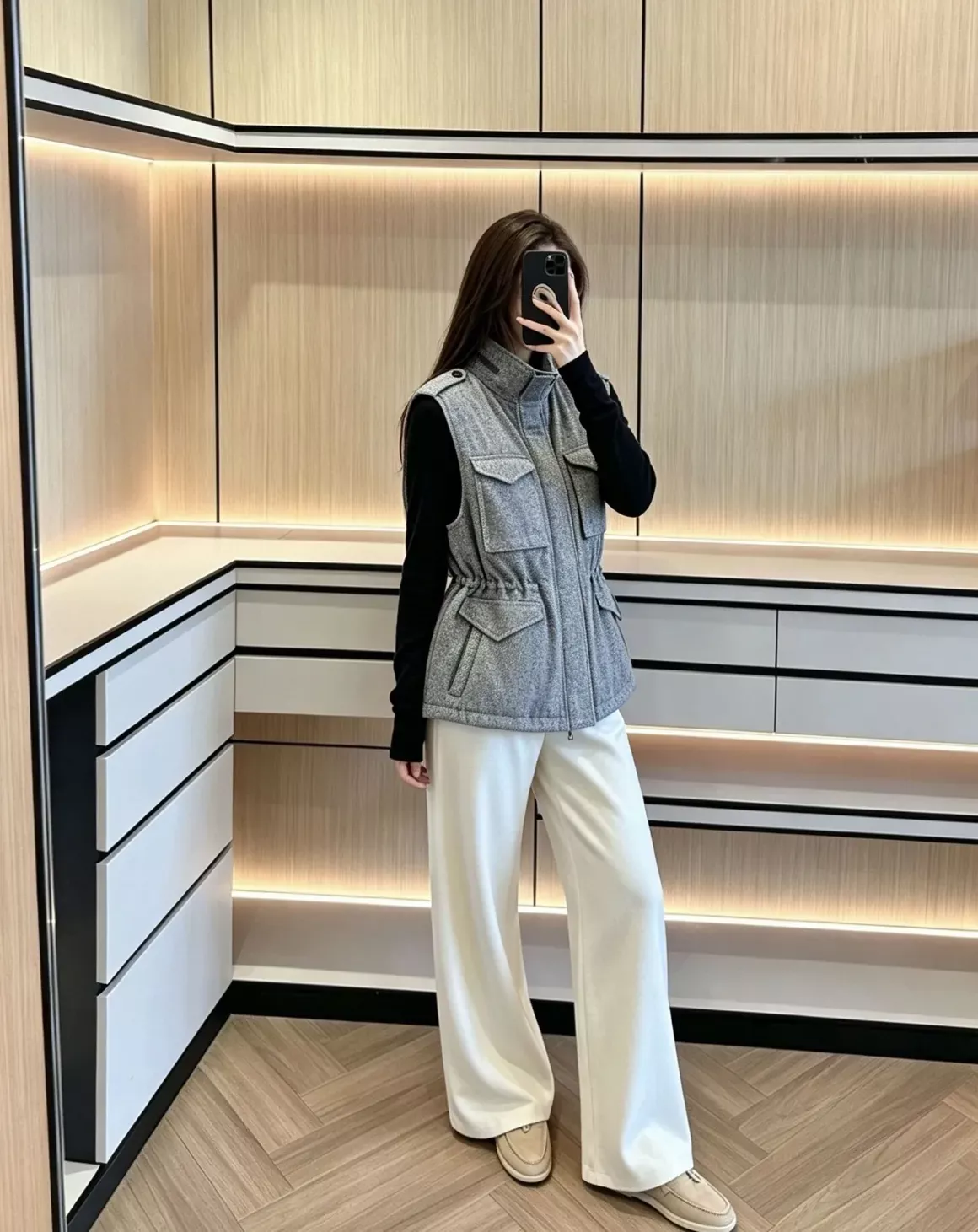 브루넬로쿠치넬리 울 혼방 구스다운 여성용 패딩 조끼 상세 이미지 79
