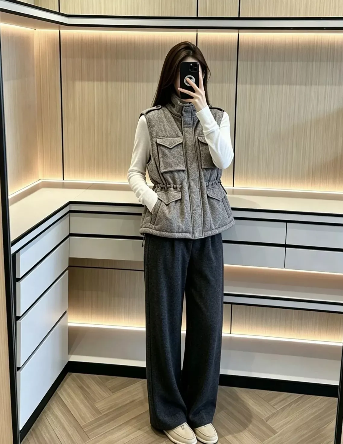 브루넬로쿠치넬리 울 혼방 구스다운 여성용 패딩 조끼 상세 이미지 83