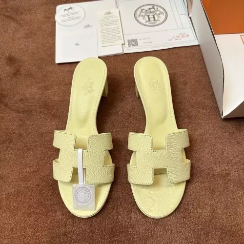 에르메스 에나멜 가죽 오아시스 여성용 토오픈 뮬