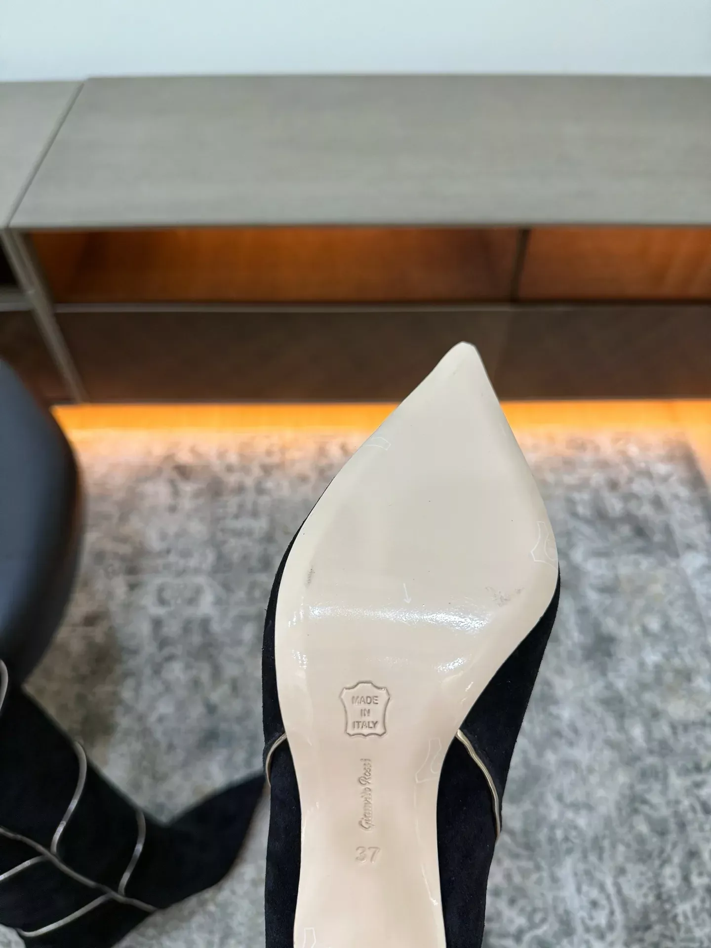 지안비토로시 스웨이드 포인티드 여성용 롱 부츠 상세 이미지 5