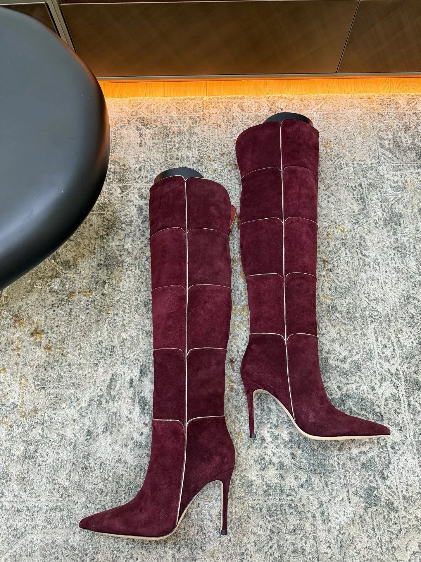 지안비토로시 스웨이드 가죽 하이힐 여성용 롱 부츠 상세 이미지 8