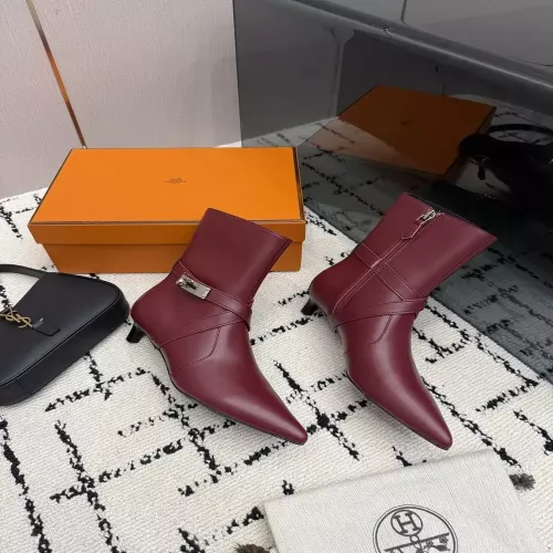 에르메스 켈리 버클 가죽 여성용 앵클 부츠