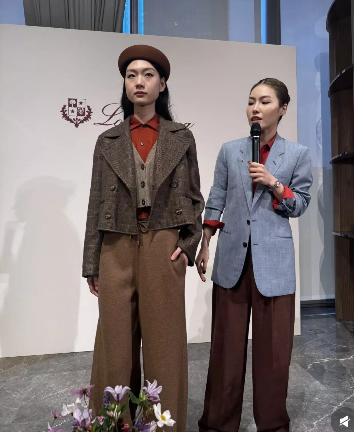 로로피아나 체크 울 실크 혼방 여성용 쇼트 코트 상세 이미지 80
